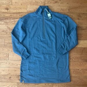 Tentree 1/4 zip fleece dress Vintage Blue size small NWT